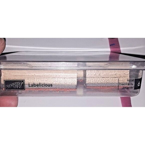 Labelicious Stamp Set Retired Stampin' Up Wood Mounted Kitchen Winter Celebrate - Picture 3 of 4